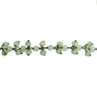 3mm Green Crystal rondelle Black Dangling Chain by the foot 97 beads - The Bead Traders