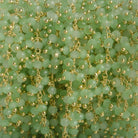 3mm Green Crystal rondelle Gold Dangling Chain by the foot 97 beads - The Bead Traders