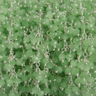 3mm Green Crystal rondelle Silver Dangling Chain by the foot 97 beads - The Bead Traders