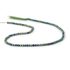 3mm Green Peacock Metallic Black Spinel Micro faceted rounds 13 inch 128 beads - The Bead Traders
