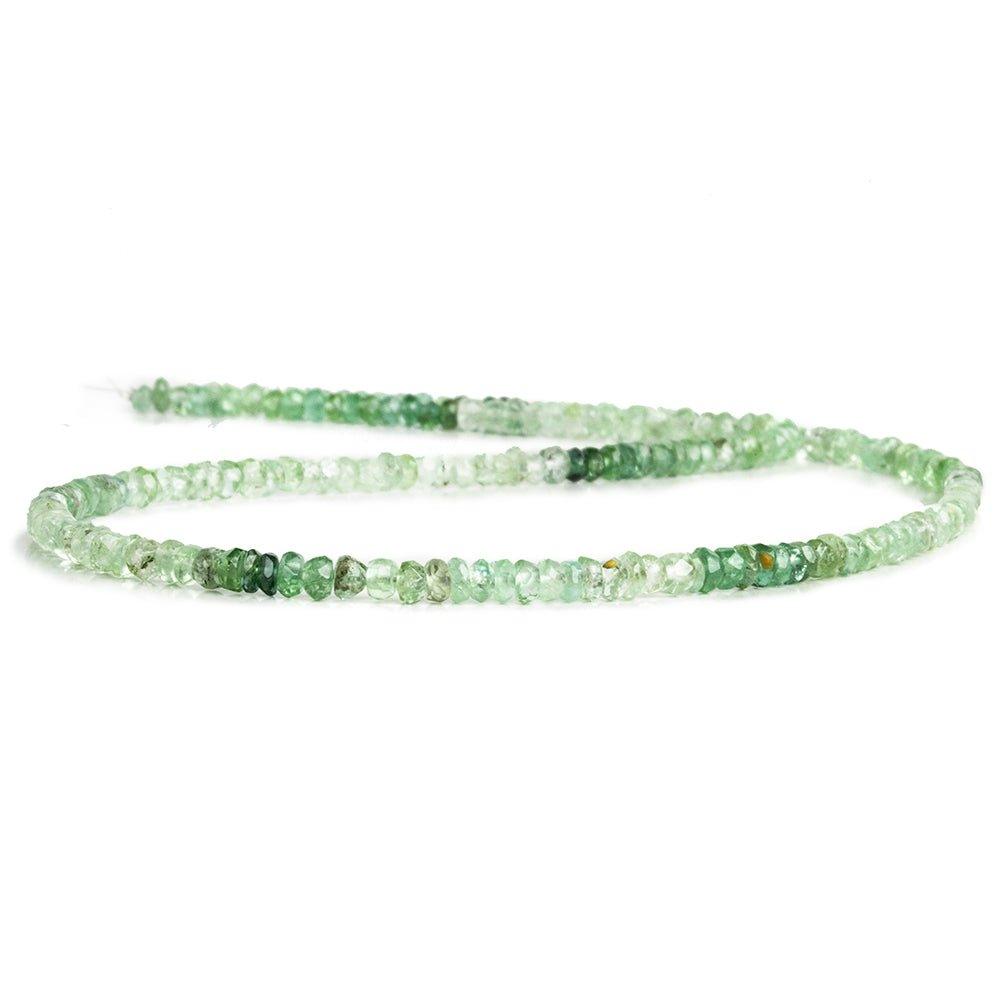 3mm Green Tourmaline Faceted Rondelle Beads 14 inch 190 pieces - The Bead Traders
