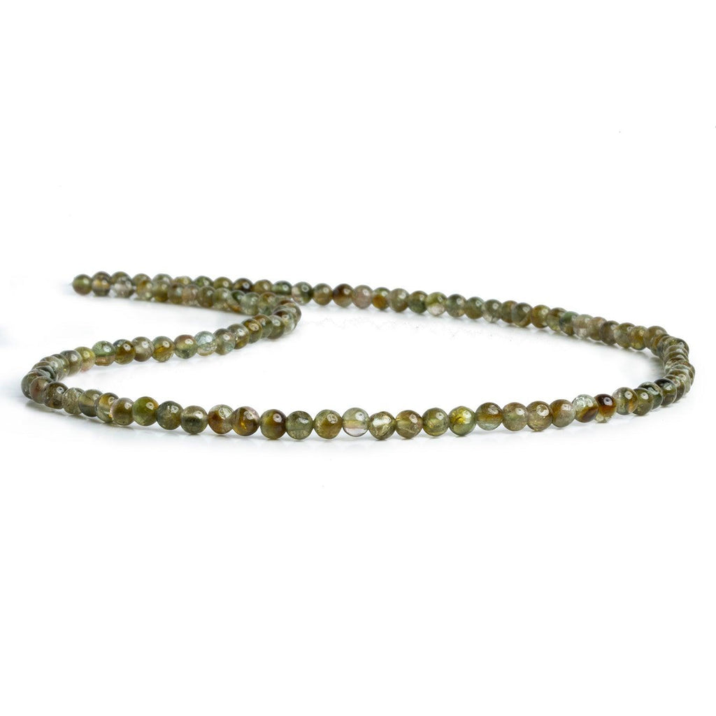 3mm Green Tourmaline Plain Rounds 14 inch 125 beads - The Bead Traders