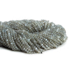 3mm Grey Moonstone Handcut Rounds 12 inch 110 pieces - The Bead Traders