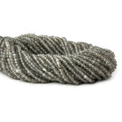 3mm Grey Moonstone microfaceted round beads 13 inch 130 pieces - The Bead Traders