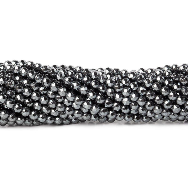 3mm Hematite Faceted Round Beads 15 inch 133 pieces