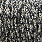 3mm Hematite faceted round Silver plated chain by the foot 34 pieces - The Bead Traders