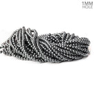 3mm Hematite Plain Round Beads, 16 inch - The Bead Traders