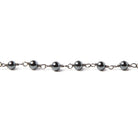 3mm Hematite plain round Black Gold Chain 39 pcs - The Bead Traders
