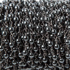 3mm Hematite plain round Black Gold Chain 39 pcs - The Bead Traders