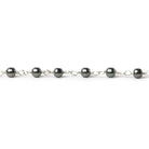 3mm Hematite plain round Silver plated Chain by the foot - The Bead Traders