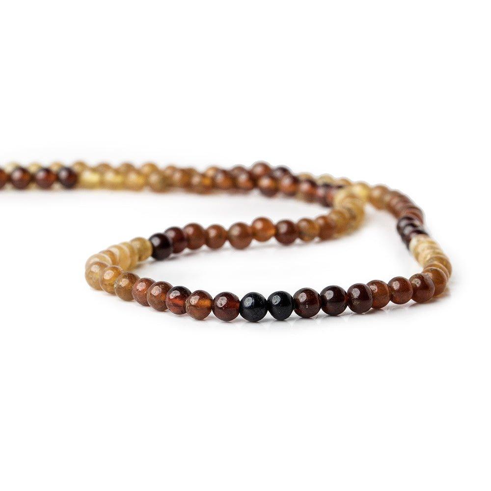 3mm Hessonite Garnet plain rounds 13 inch 108 beads - The Bead Traders
