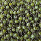 3mm Idocrase Plain Round Black Gold plated Chain by the foot 31 pieces - The Bead Traders