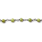 3mm Idocrase Plain Round Black Gold plated Chain by the foot 31 pieces - The Bead Traders