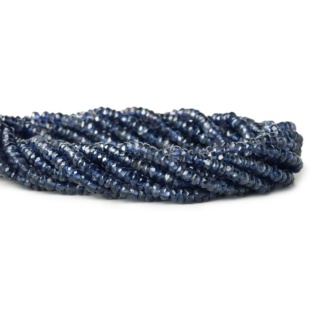 3mm Iolite Faceted Rondelle Beads 13 inch 140 pieces - The Bead Traders