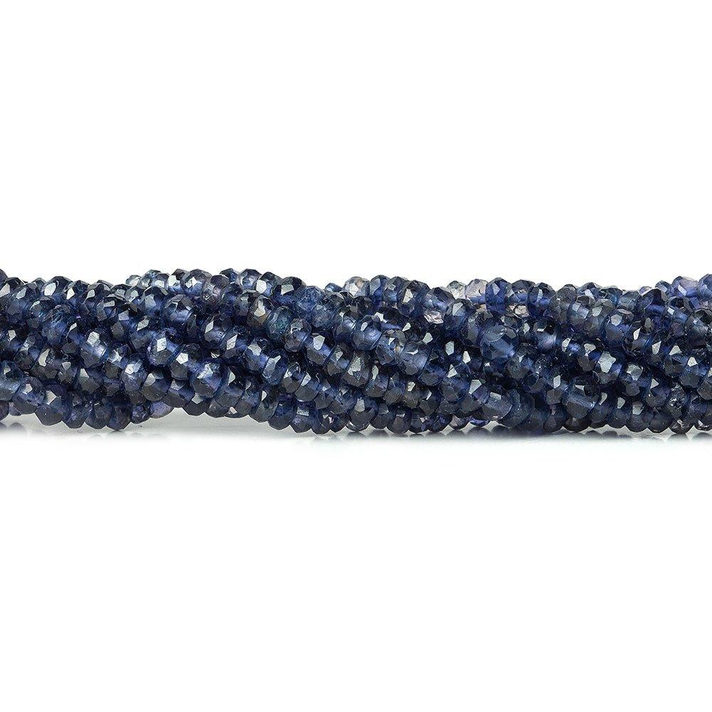 3mm Iolite Faceted Rondelle Beads 13 inch 140 pieces - The Bead Traders
