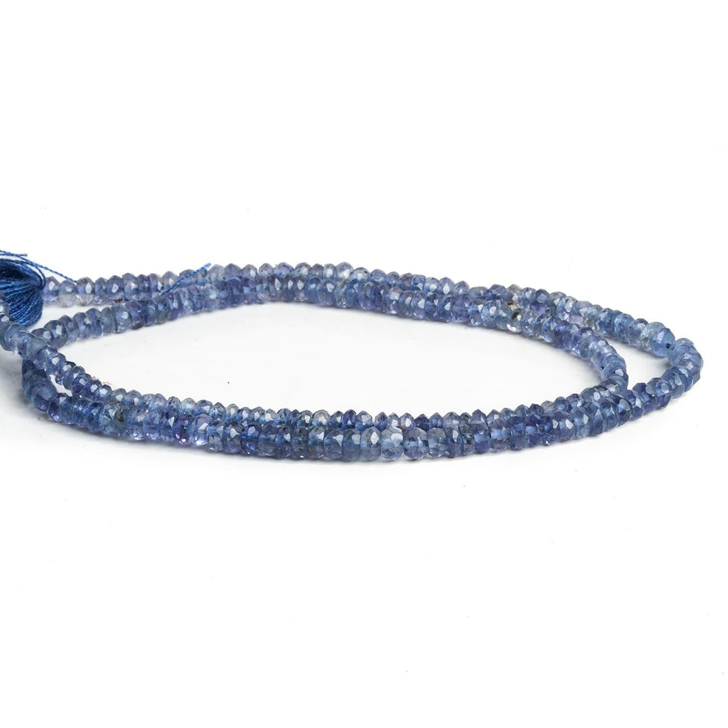 3mm Iolite Faceted Rondelles 13 inch 180 beads - The Bead Traders