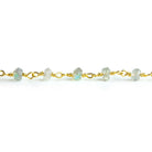 3mm Labradorite Faceted Rondelle Gold Chain by the Foot 37 pieces - The Bead Traders