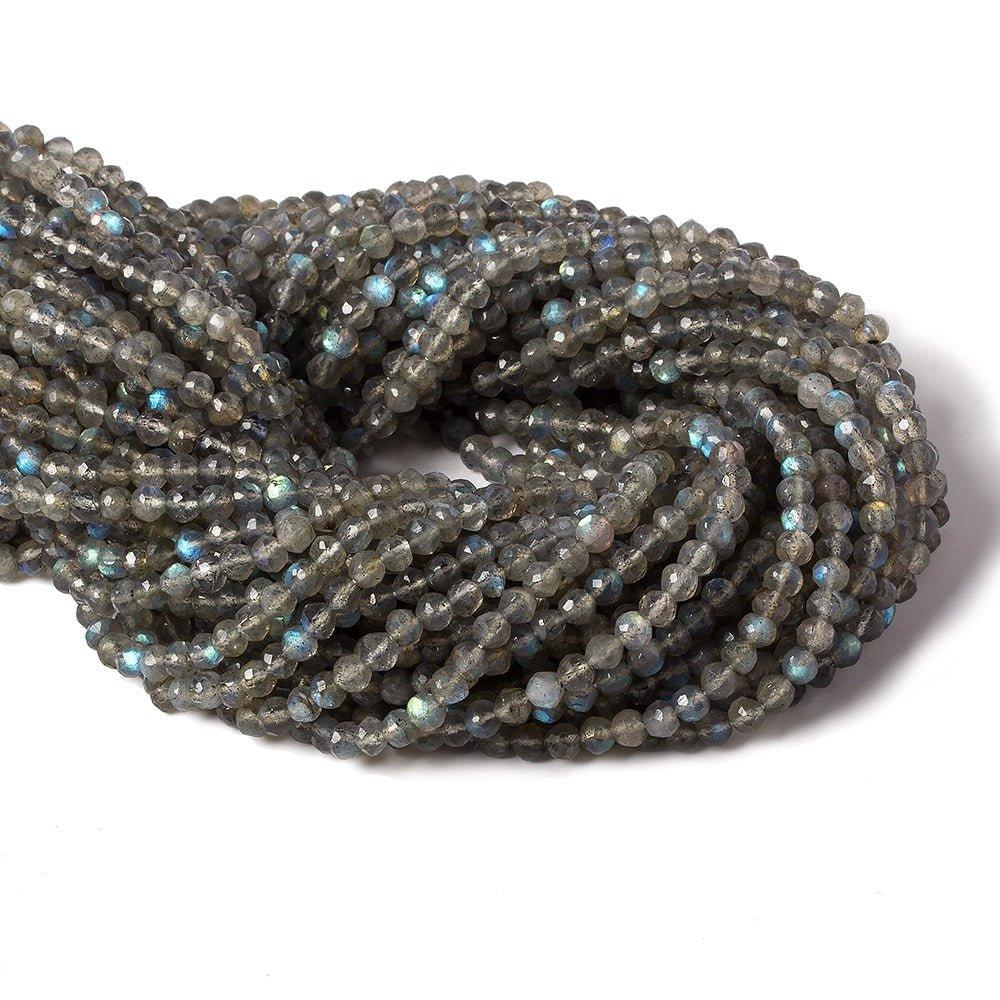 3mm Labradorite Mirco-faceted rounds 13 inch 84 beads - The Bead Traders