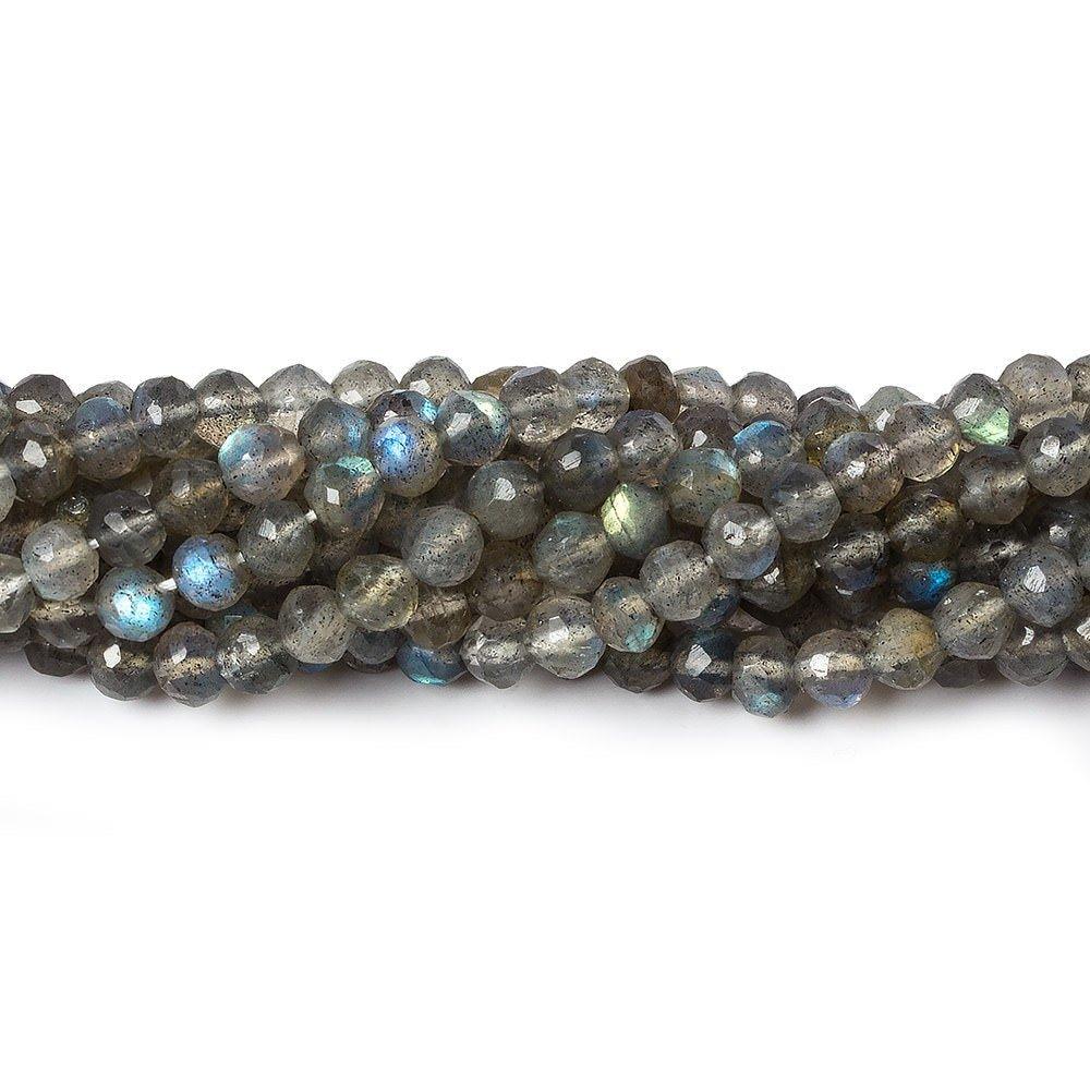 3mm Labradorite Mirco-faceted rounds 13 inch 84 beads - The Bead Traders