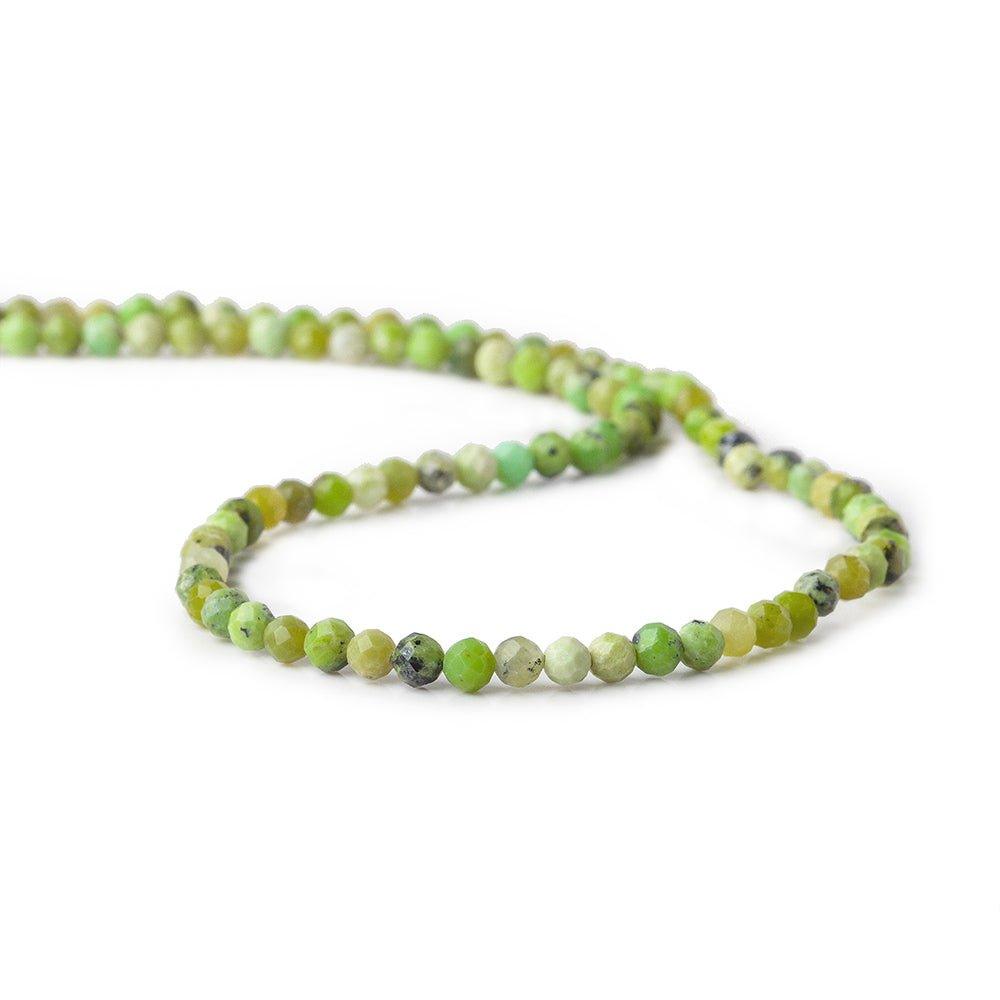 3mm Lemon Chrysoprase microfaceted round beads 13 inch 100 pieces - The Bead Traders