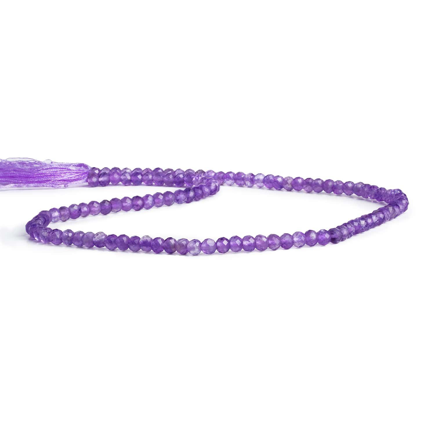 3mm Light Amethyst Microfaceted Round Beads 12 inch 105 pieces - The Bead Traders
