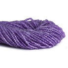 3mm Light Amethyst Microfaceted Round Beads 12 inch 105 pieces - The Bead Traders