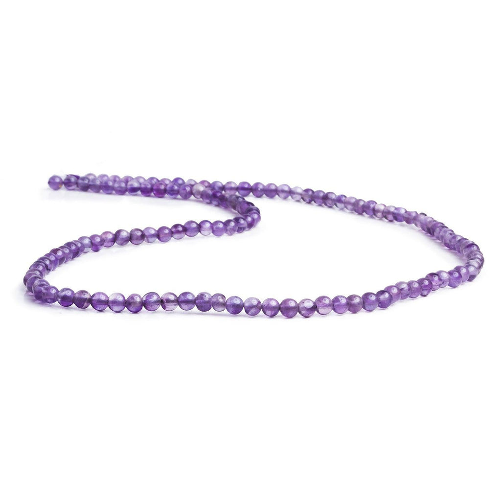 3mm Light Amethyst Plain Rounds 14 inch 110 beads - The Bead Traders