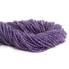 3mm Light Amethyst Plain Rounds 14 inch 110 beads - The Bead Traders