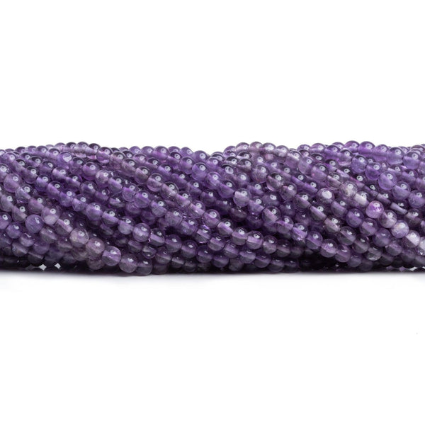 3mm Light Amethyst Plain Rounds 14 inch 110 beads