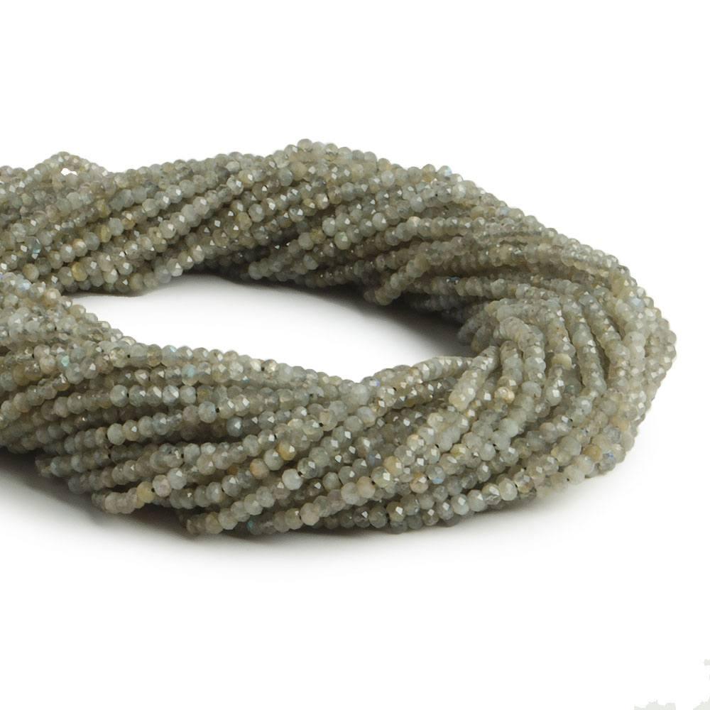 3mm Light Labradorite MicroFaceted rondelles 13 inch 150 beads - lot of 13 strands - The Bead Traders