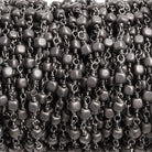 3mm Matte Greige Hematite plain cube Black Gold plated Chain 35 pieces - The Bead Traders