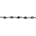 3mm Matte Greige Hematite plain cube Black Gold plated Chain 35 pieces - The Bead Traders