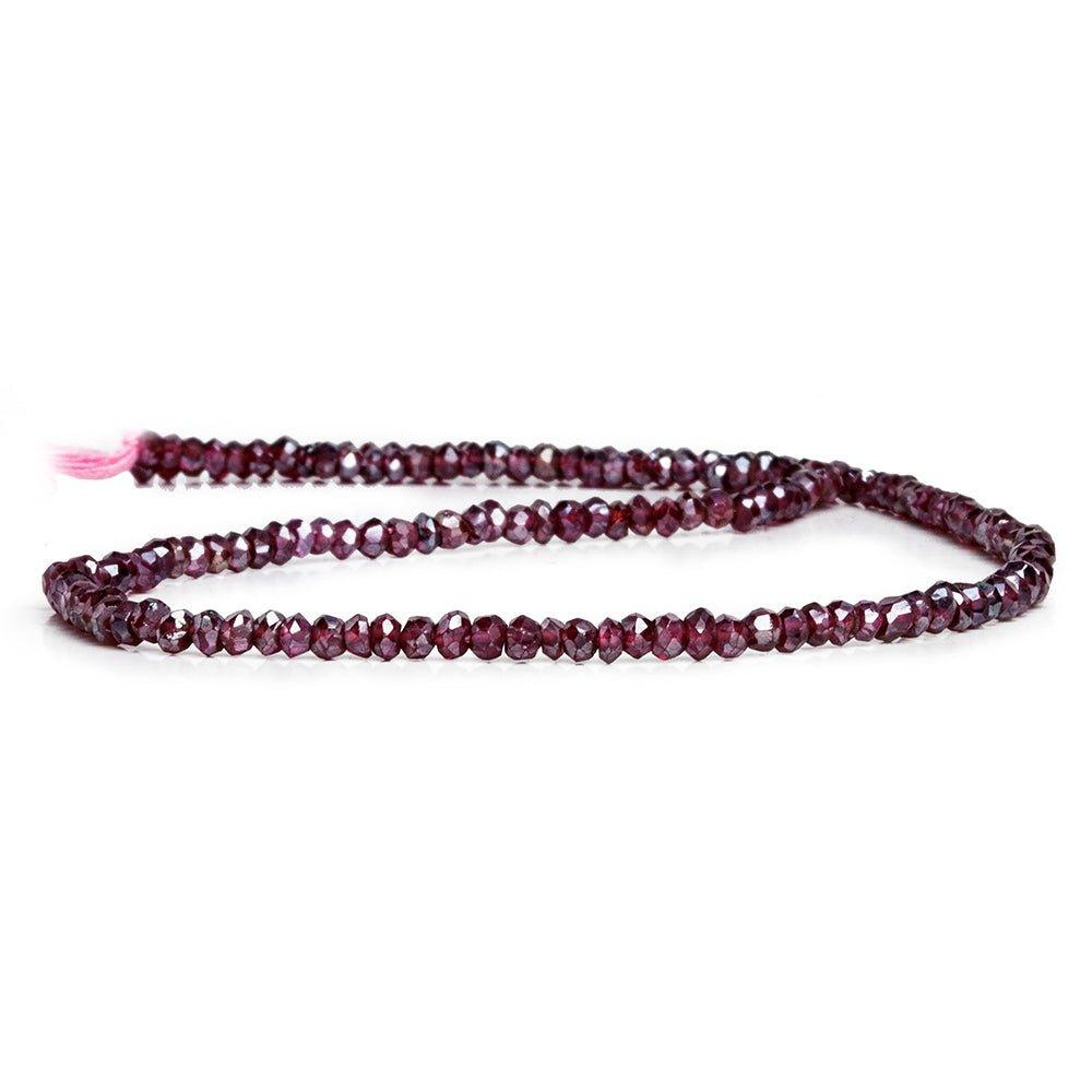 3mm Metallic Rhodolite Garnet Faceted Rondelles 13 inch 140 beads - The Bead Traders