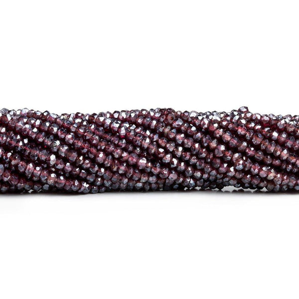 3mm Metallic Rhodolite Garnet Faceted Rondelles 13 inch 140 beads