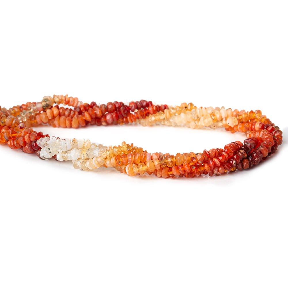 3mm Mexican Fire Opal Faceted Chip Beads, 14.5 inch - The Bead Traders