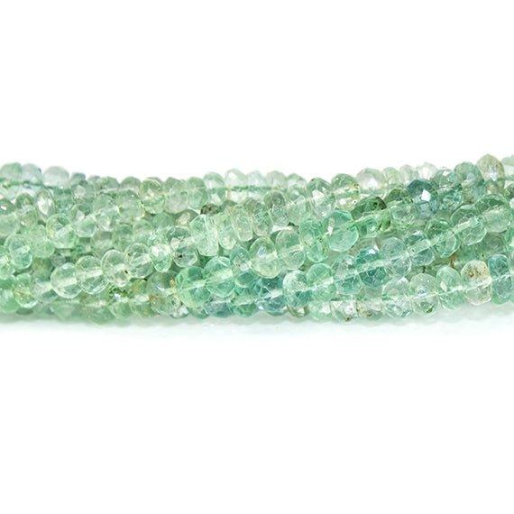 3mm Mint Green Fluorite faceted rondelle beads 11 inch 133 pieces - The Bead Traders