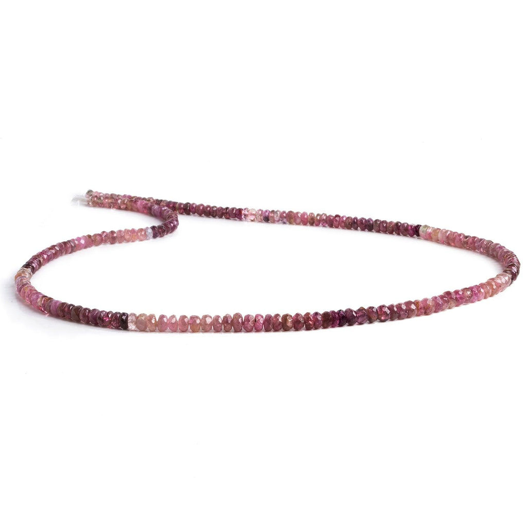 3mm Multi color Pink Tourmaline Faceted Rondelle Beads, 17 inch - The Bead Traders