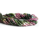 3mm Multi Color Tourmaline Plain Rounds 14 inch 110 beads - The Bead Traders