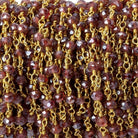 3mm Mystic Garnet faceted rondelle Gold chain - The Bead Traders