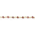 3mm Mystic Garnet faceted rondelle Gold chain - The Bead Traders