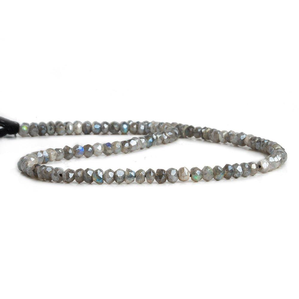 3mm Mystic Labradorite Faceted Rondelle Beads 12.5 inch 108 pieces - The Bead Traders