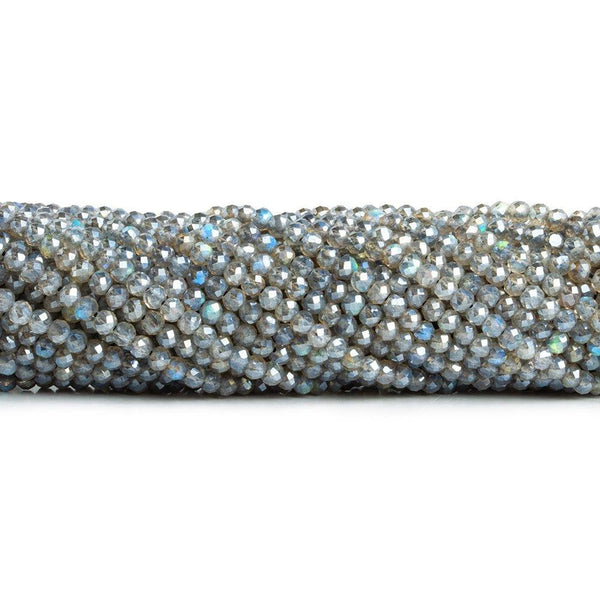 3mm Mystic Labradorite Micro Faceted Rondelle Beads 12 inch 120 pieces