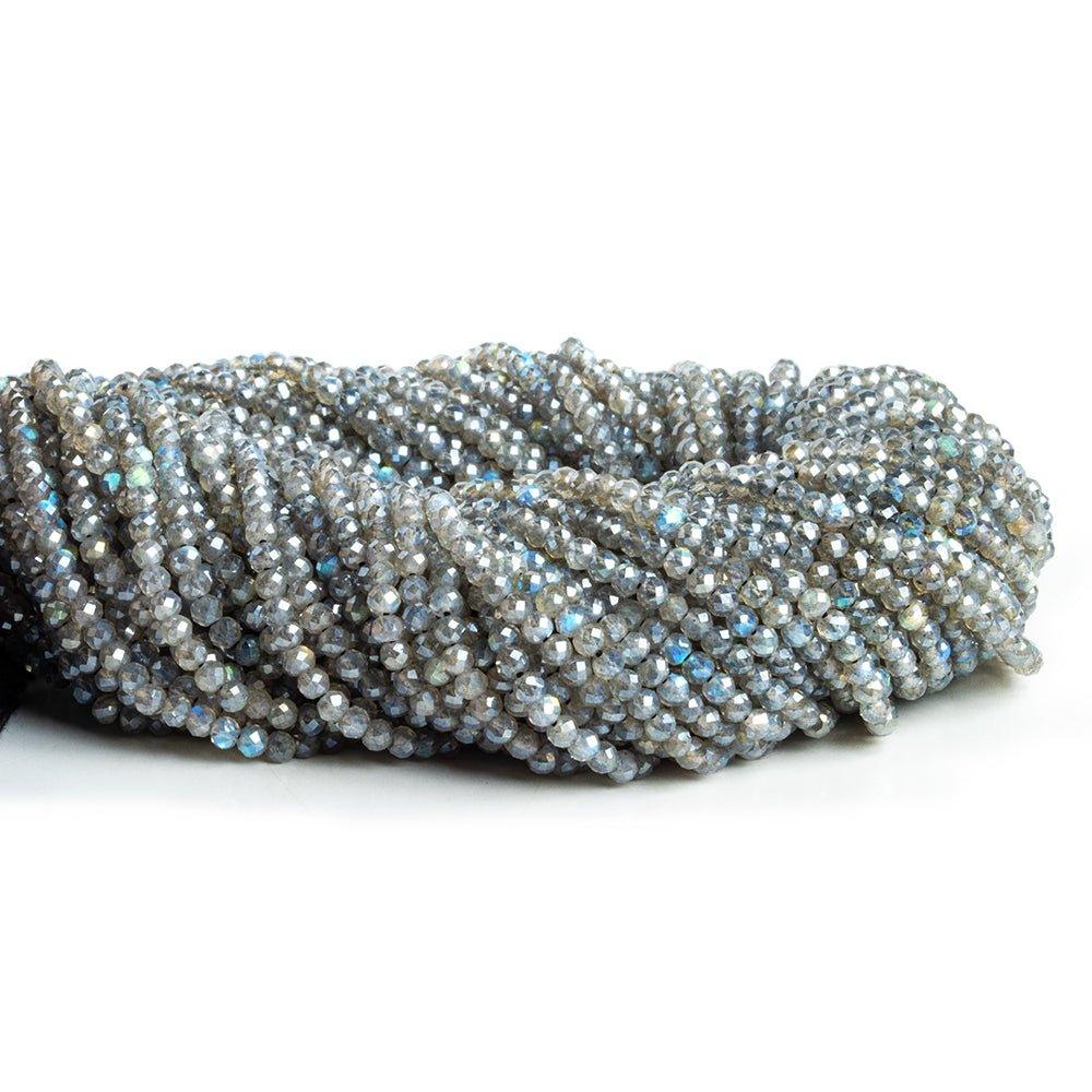 3mm Mystic Labradorite Micro Faceted Rondelle Beads 12 inch 120 pieces - The Bead Traders