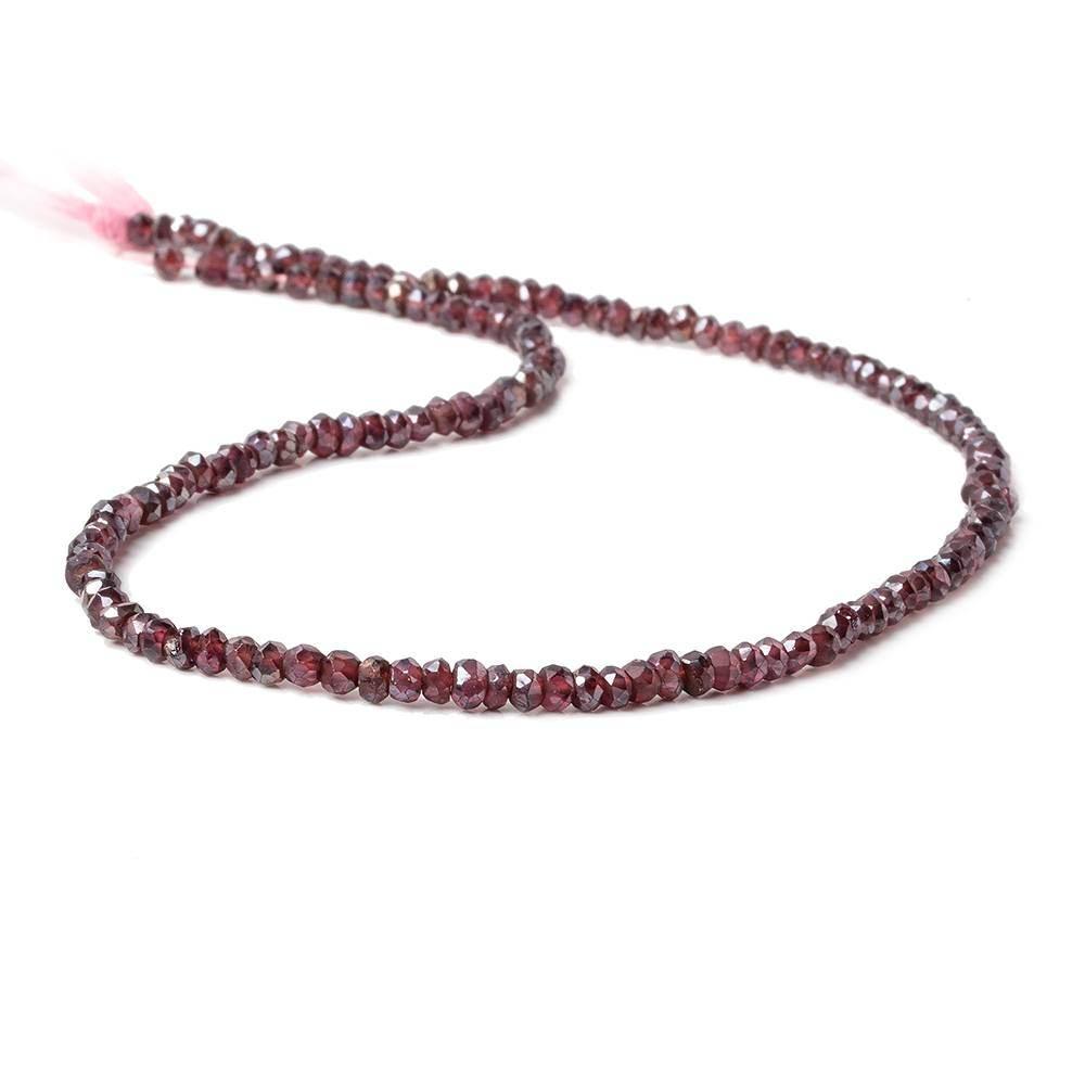 3mm Mystic Mozambique Garnet Faceted Rondelles 13 inch - The Bead Traders