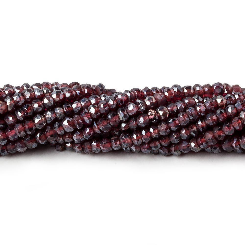 3mm Mystic Mozambique Garnet Faceted Rondelles 13 inch - The Bead Traders