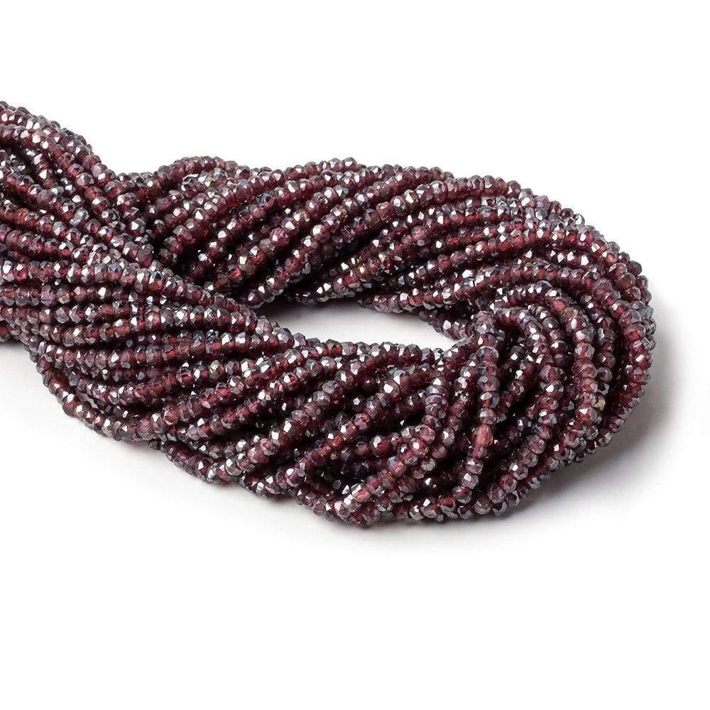 3mm Mystic Mozambique Garnet Faceted Rondelles 13 inch - The Bead Traders