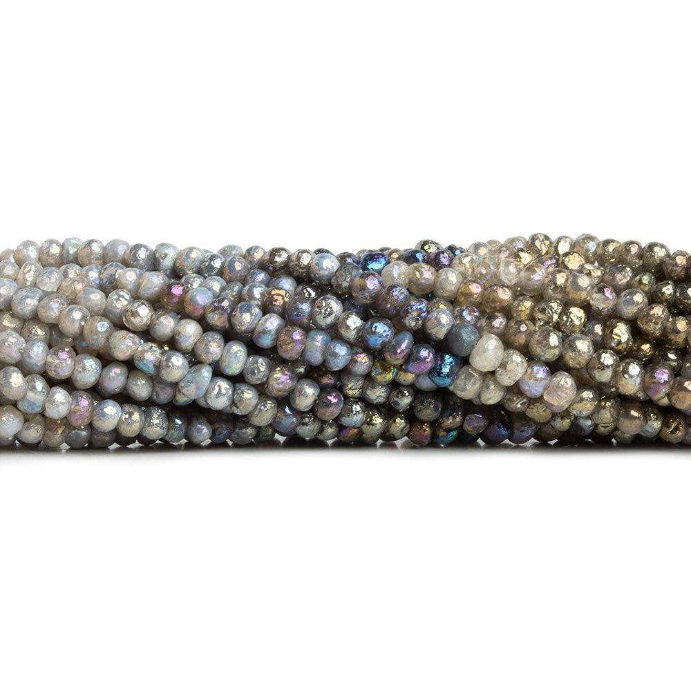 3mm Mystic Multi Gemstone plain rondelle beads 16 inch 154 pieces - The Bead Traders