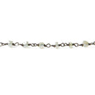 3mm Mystic Prehnite rondelle Black Gold Chain by the foot - The Bead Traders