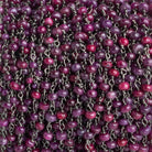 3mm Mystic Ruby Plain Rondelle Black Gold Chain - The Bead Traders