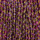 3mm Mystic Ruby Plain Rondelle Gold Chain - The Bead Traders